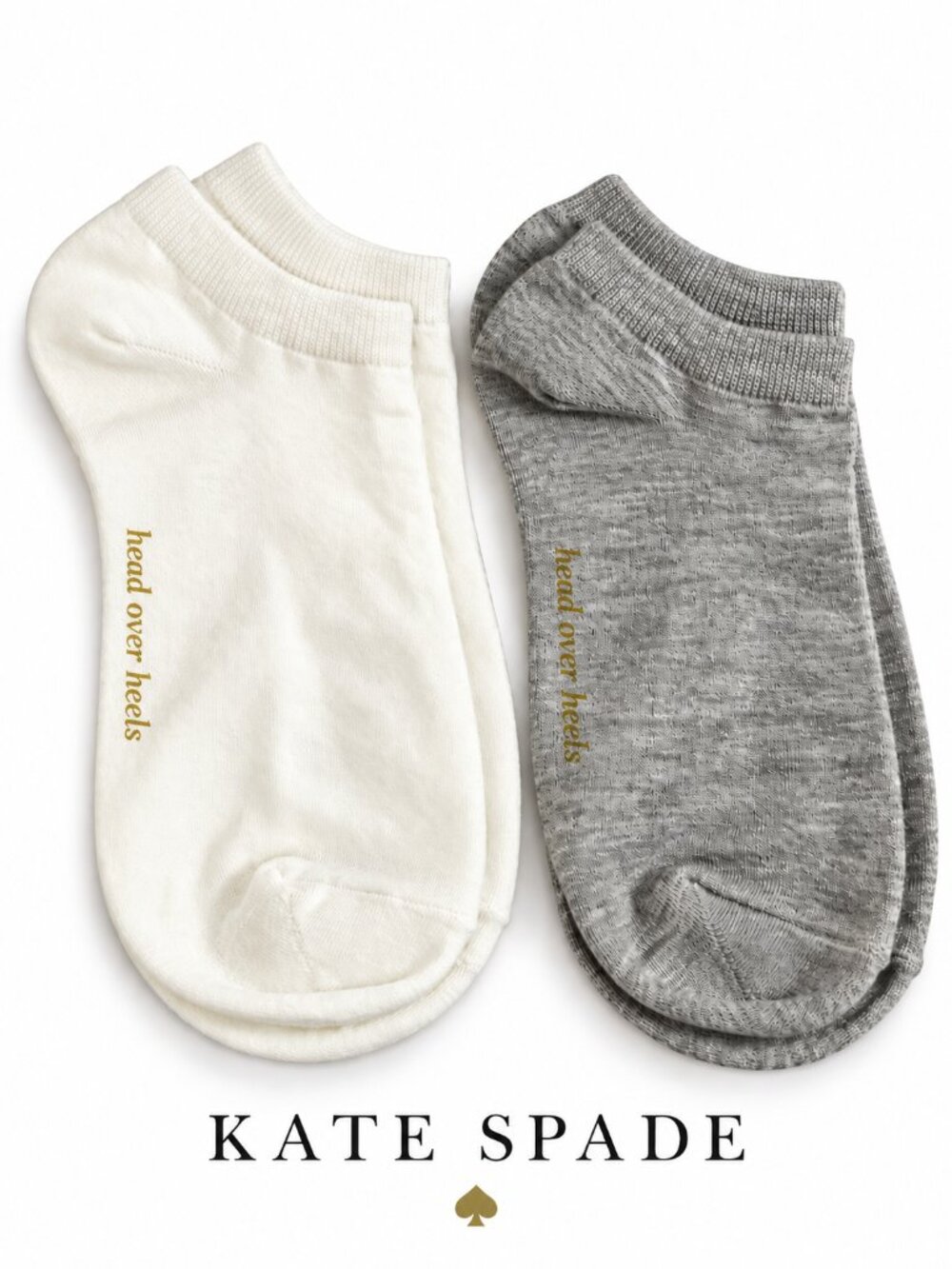 Kate Spade "Head Over Heels" Low-Cut Athletic Socks 2-Pack